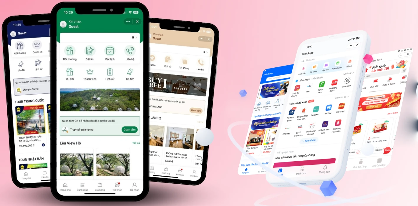 Dịch vụ thiết kế Zalo Mini App  chuyên nghiệp cho khách sạn