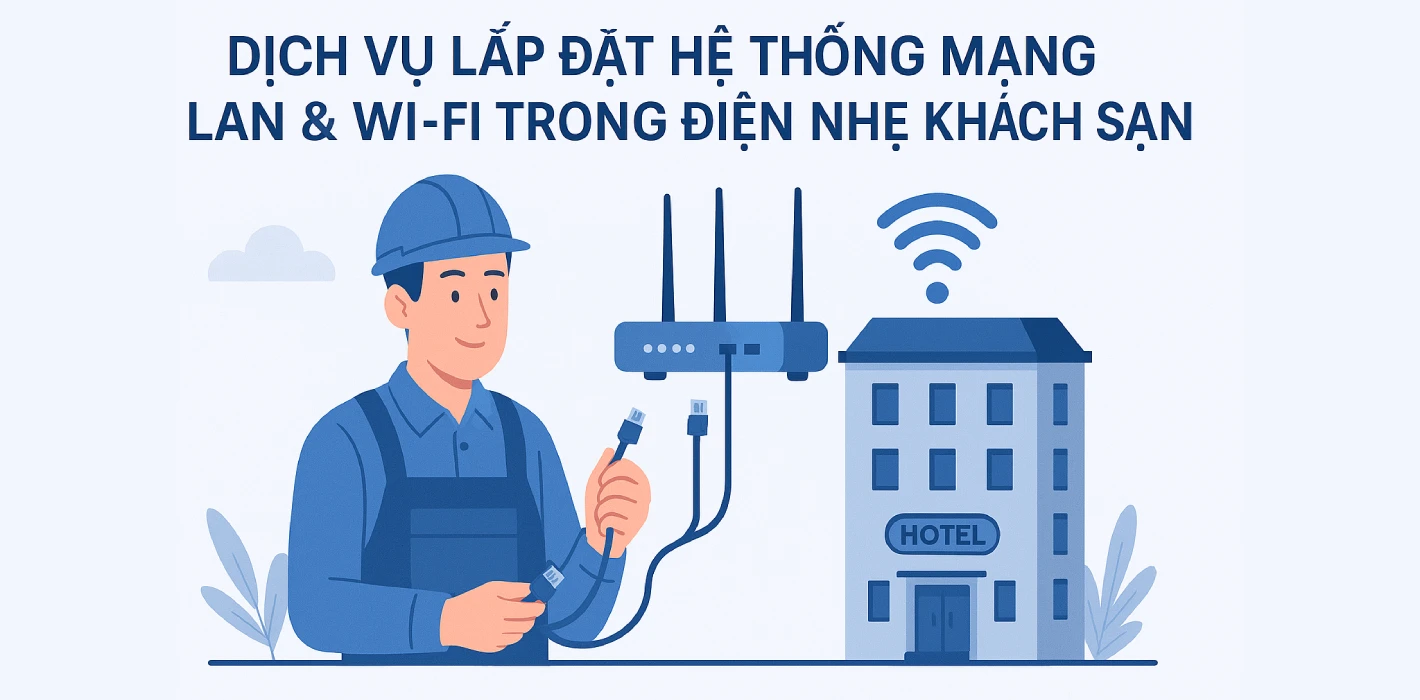Dịch vụ lắp đặt hệ thống mạng LAN & Wi-Fi trong điện nhẹ khách sạn