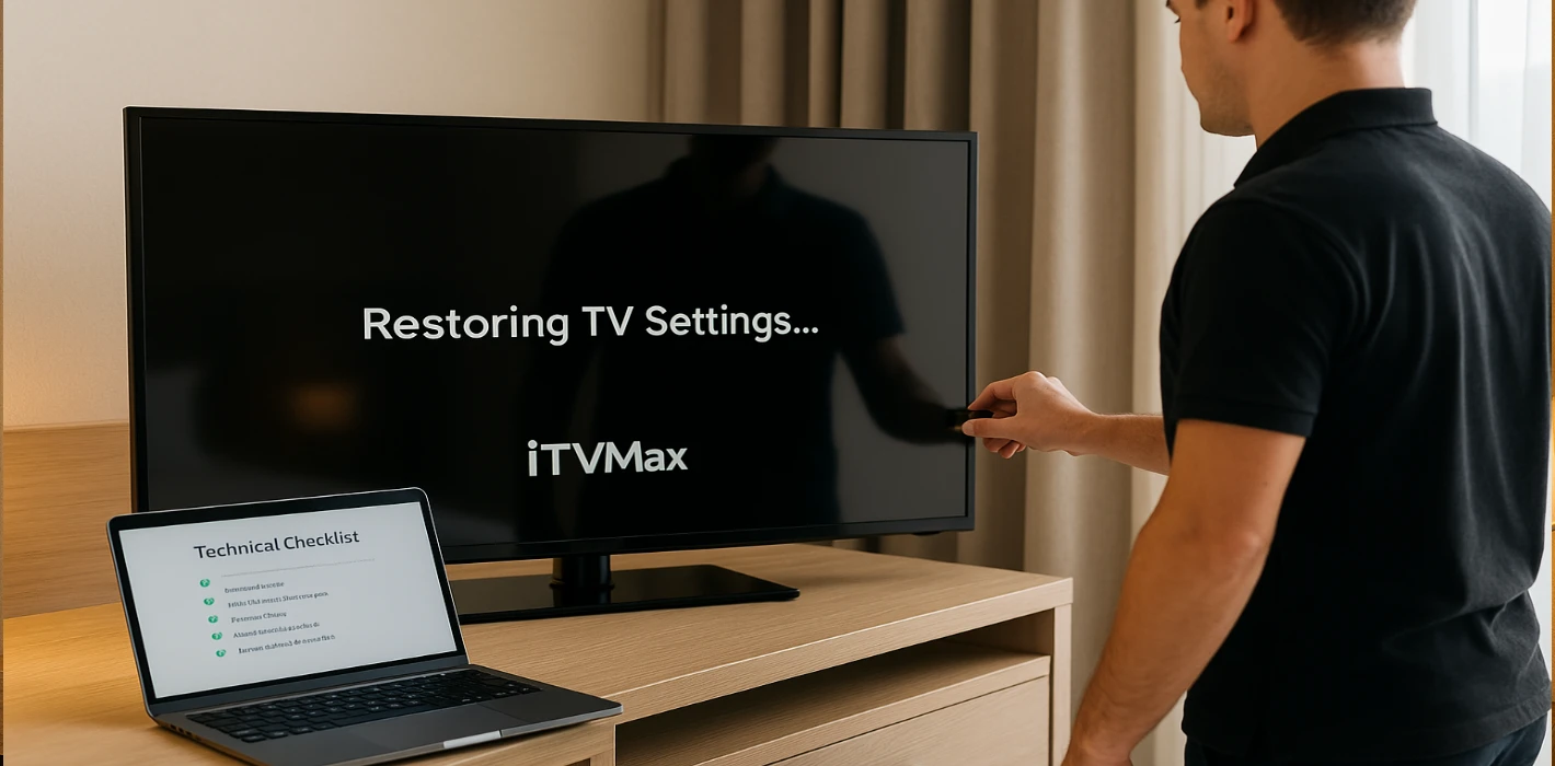 Khôi phục cấu hình TV khách sạn sau khi bị reset – Cách xử lý khi khách chỉnh sai hoặc hệ thống lỗi