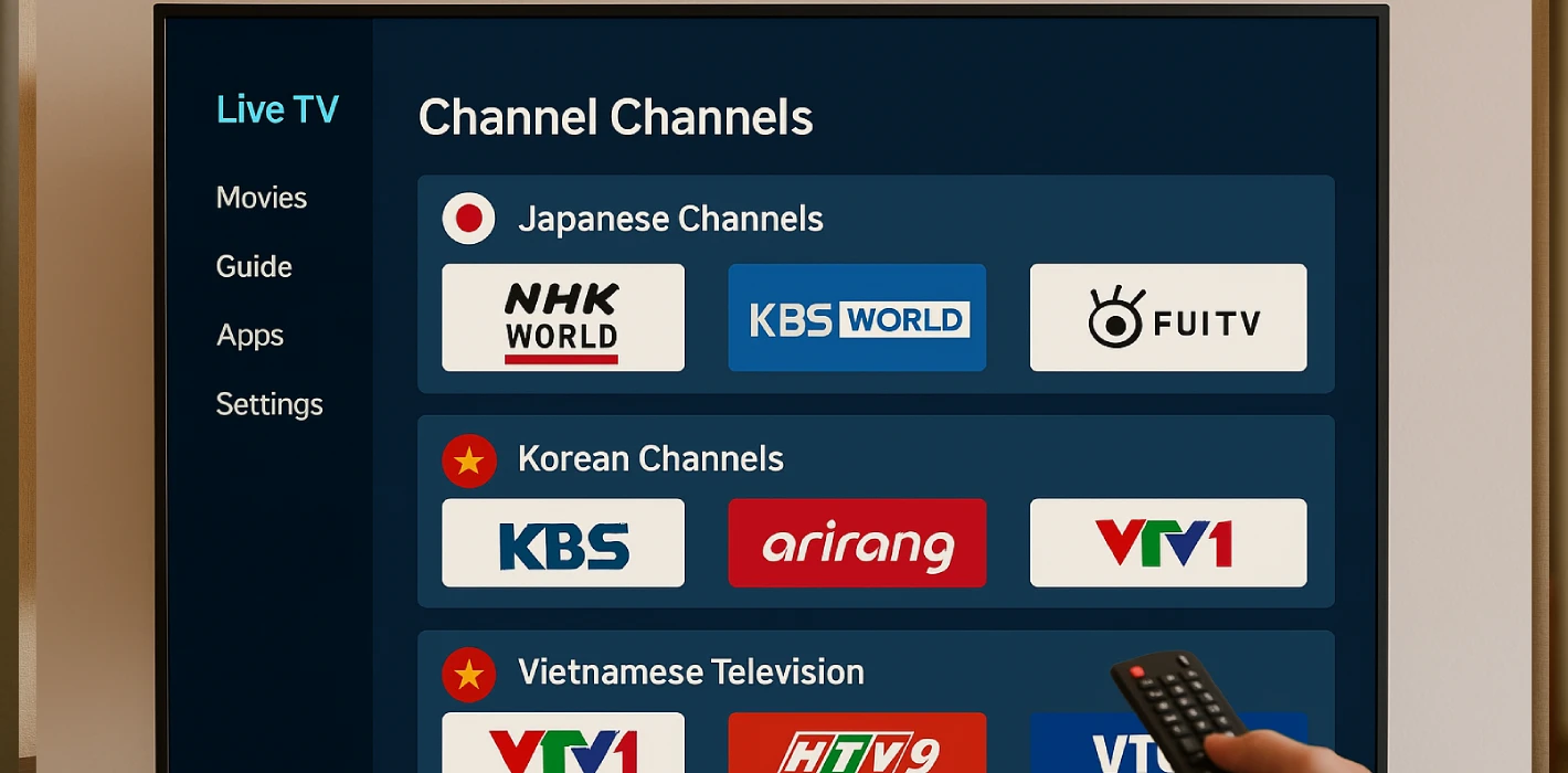 Cấu hình danh sách kênh theo quốc tịch – Đáp ứng đúng nhu cầu giải trí của khách lưu trú