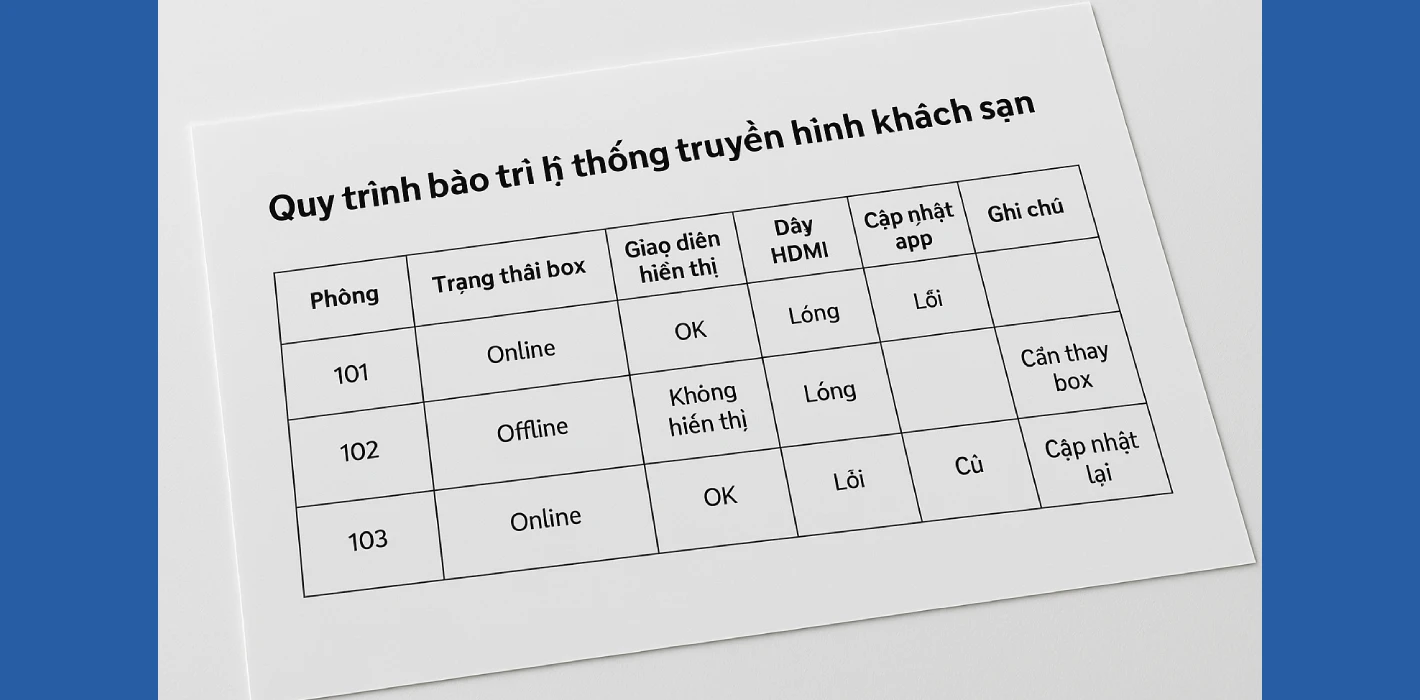Quy Trình Bảo Trì Hệ Thống Truyền Hình Khách Sạn