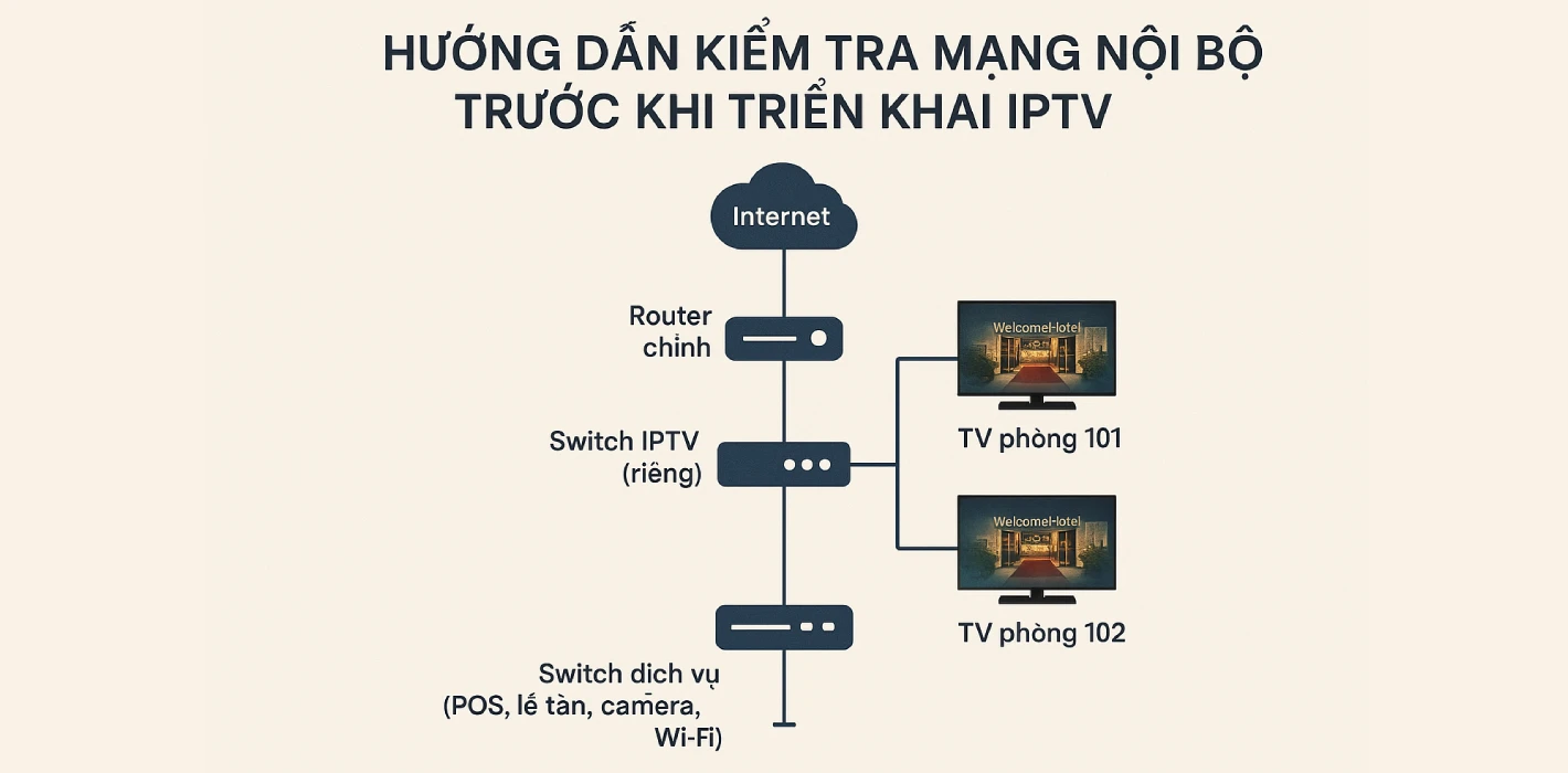 Hướng Dẫn Kiểm Tra Mạng Nội Bộ Trước Khi Triển Khai IPTV Khách Sạn
