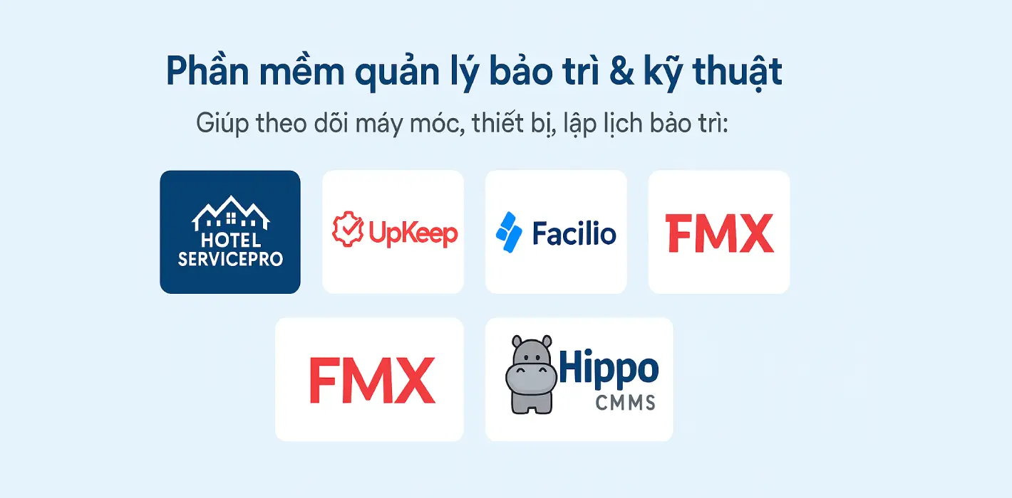 Phần mềm quản lý bảo trì & kỹ thuật Giúp theo dõi máy móc, thiết bị, lập lịch bảo trì