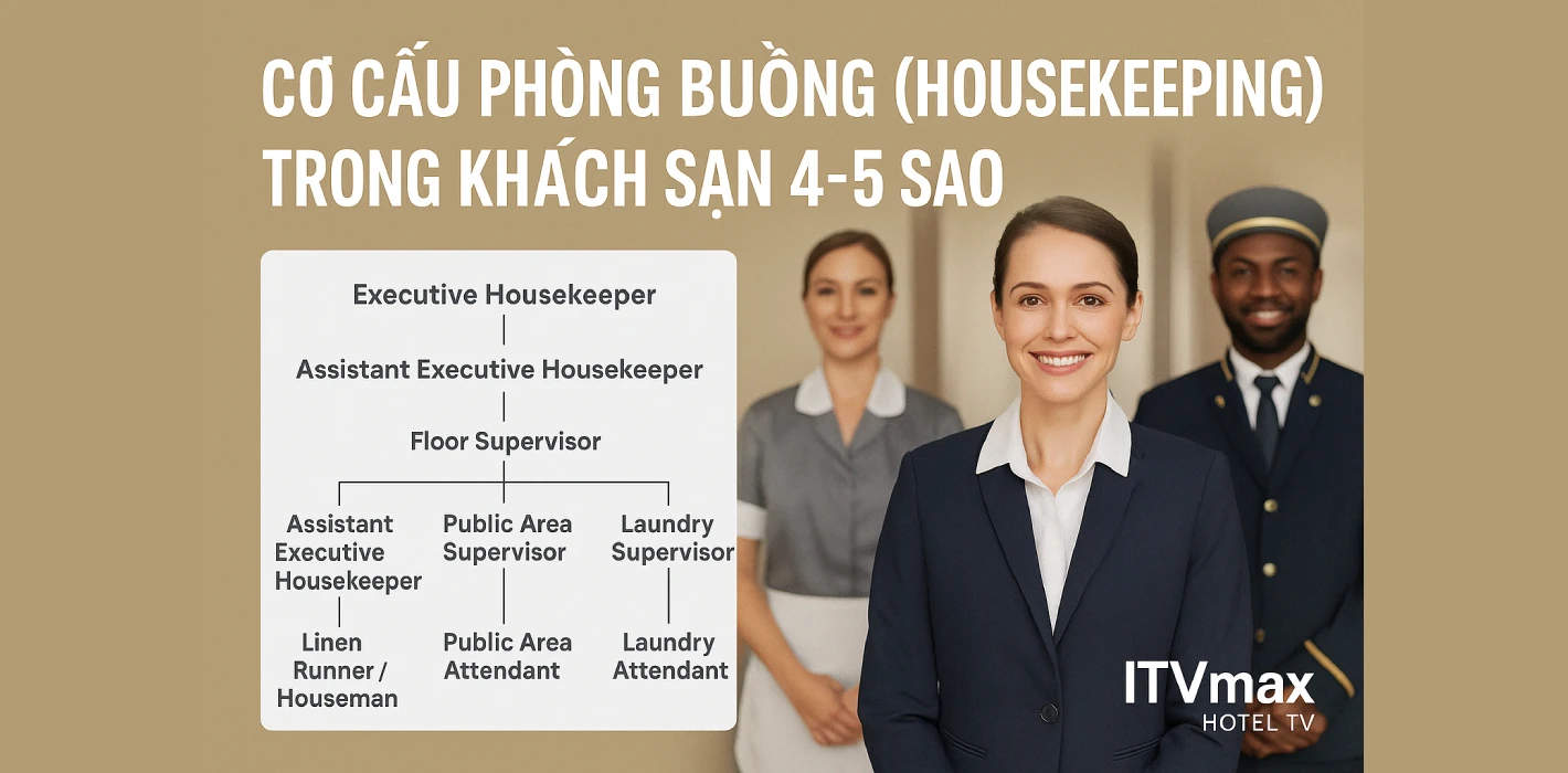 Cơ Cấu Phòng Buồng Khách Sạn 4–5 Sao – Nhiệm Vụ & Tổ Chức Bộ Phận Housekeeping