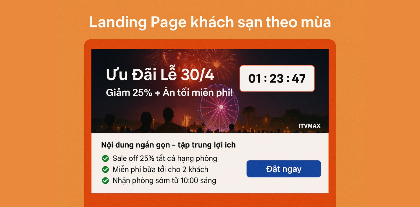 Thiết kế landing page khách sạn theo mùa – Tối ưu đặt phòng & chiến dịch marketing