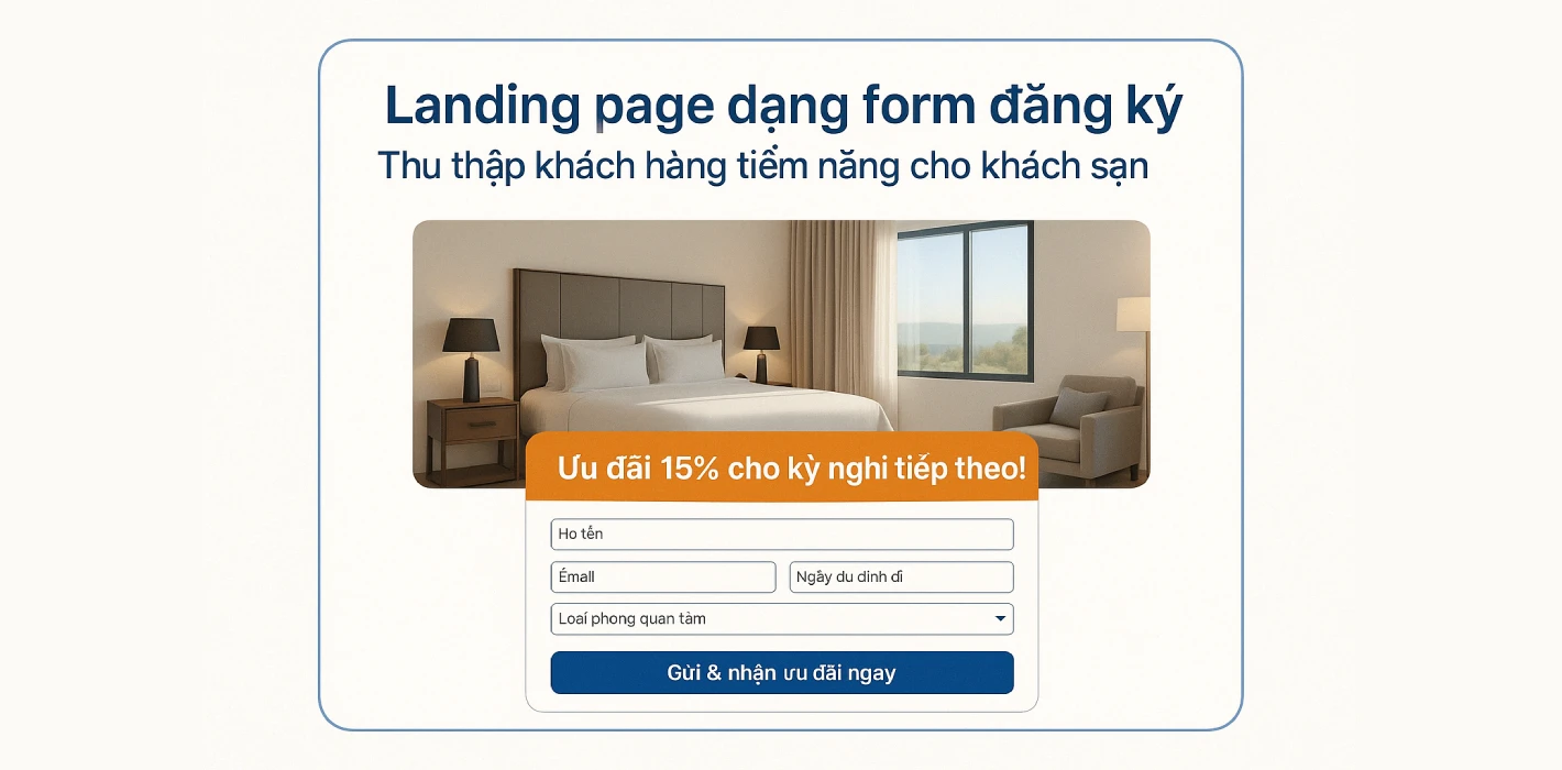 Landing page đăng ký khách sạn – Tăng danh sách khách hàng & giảm phụ thuộc OTA