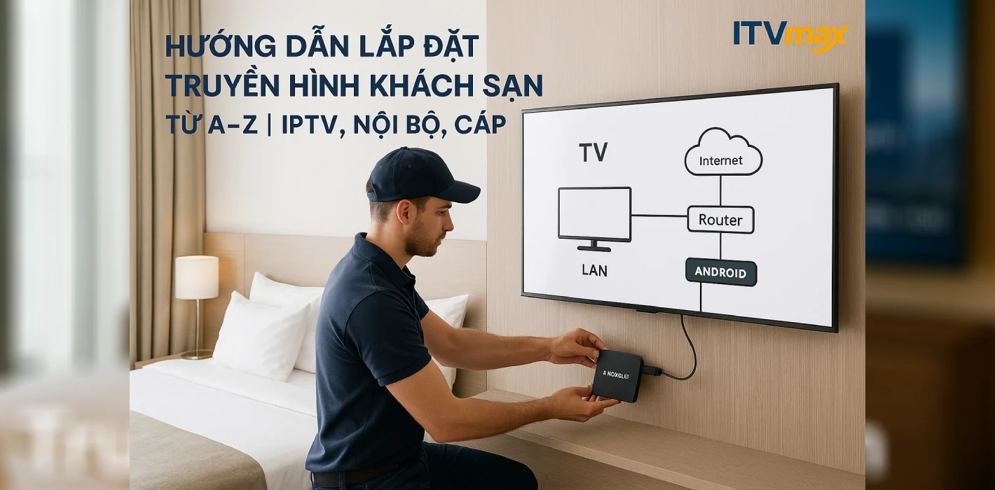Hướng Dẫn Lắp Đặt Truyền Hình Khách Sạn Từ A–Z | IPTV, Nội Bộ, Cáp