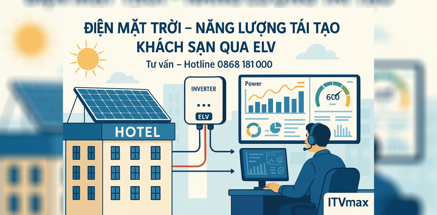 Hệ Thống Điện Mặt Trời – Năng Lượng Tái Tạo Khách Sạn Qua ELV | Quản Lý Thông Minh & Tiết Kiệm