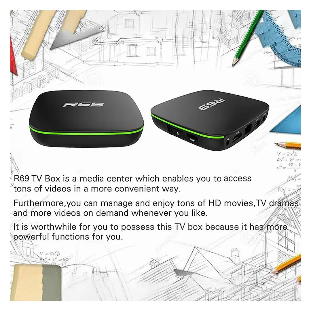 R69 Smart Set Top Tv Box 4k High Definition Quad-core 2.4g Wifi 1080p 2gb16gb3