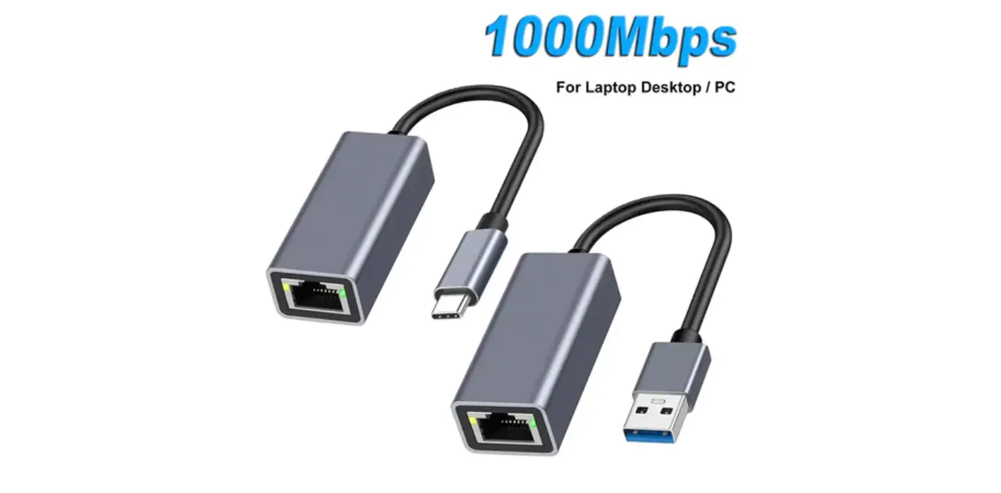 Bộ chuyển đổi Ethernet 1000Mbps USB 3.0 Type C sang RJ45 Cáp USB2