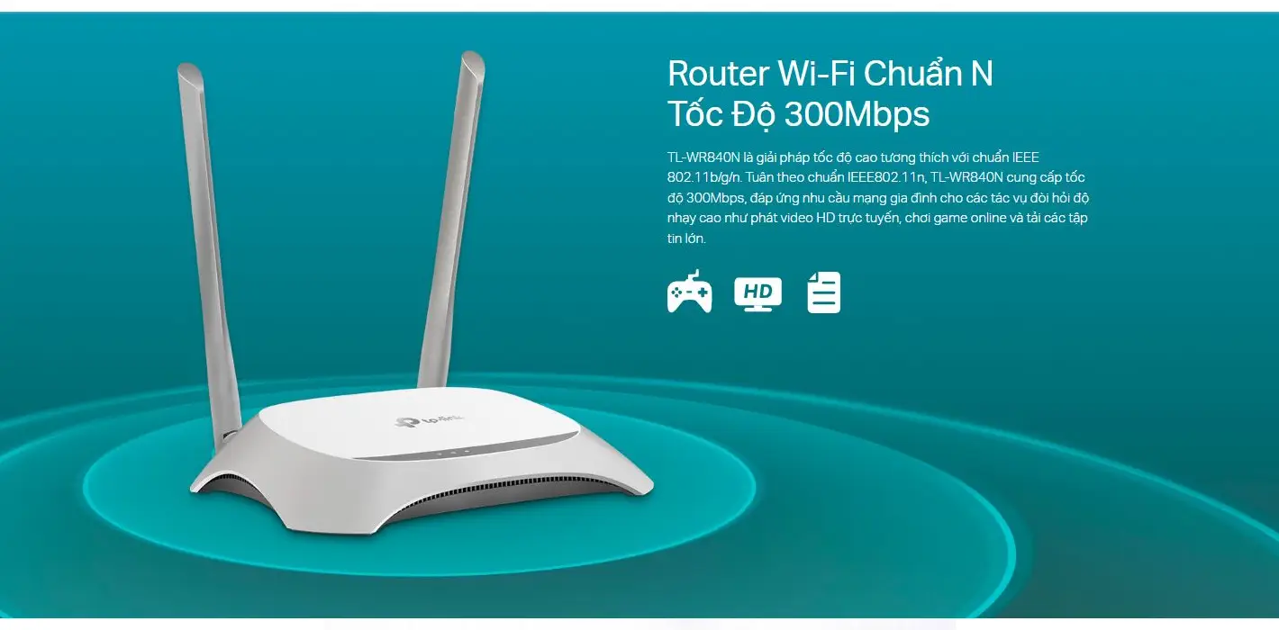 Bộ Phát Rt Wifi Chuẩn N  300Mbps TP-LINK TL-WR840N Chính Hãng