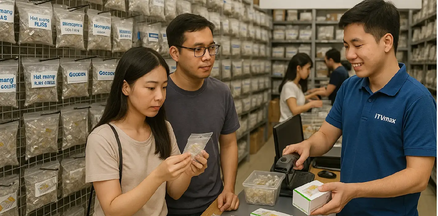 Hạt mạng RJ45 Cat6 COMMSCOPE chân đồng hộp 100 hạt