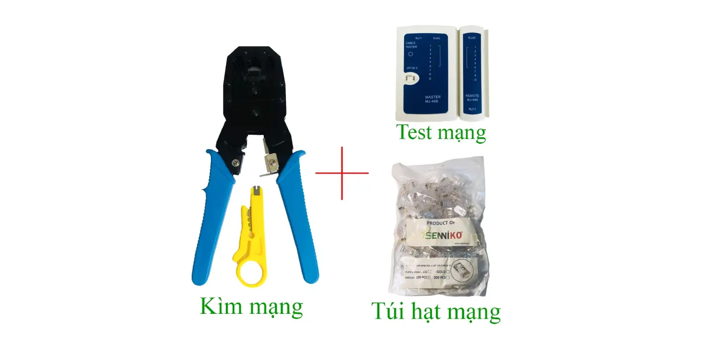 Kìm bấm mạng, Test mạng, Hạt mạng - Loại tốt
