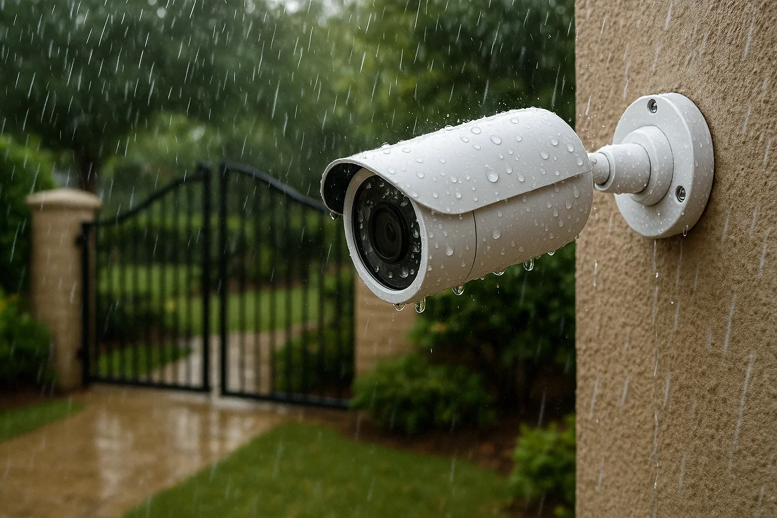 camera bullet chống nước lắp ở cổng nhà