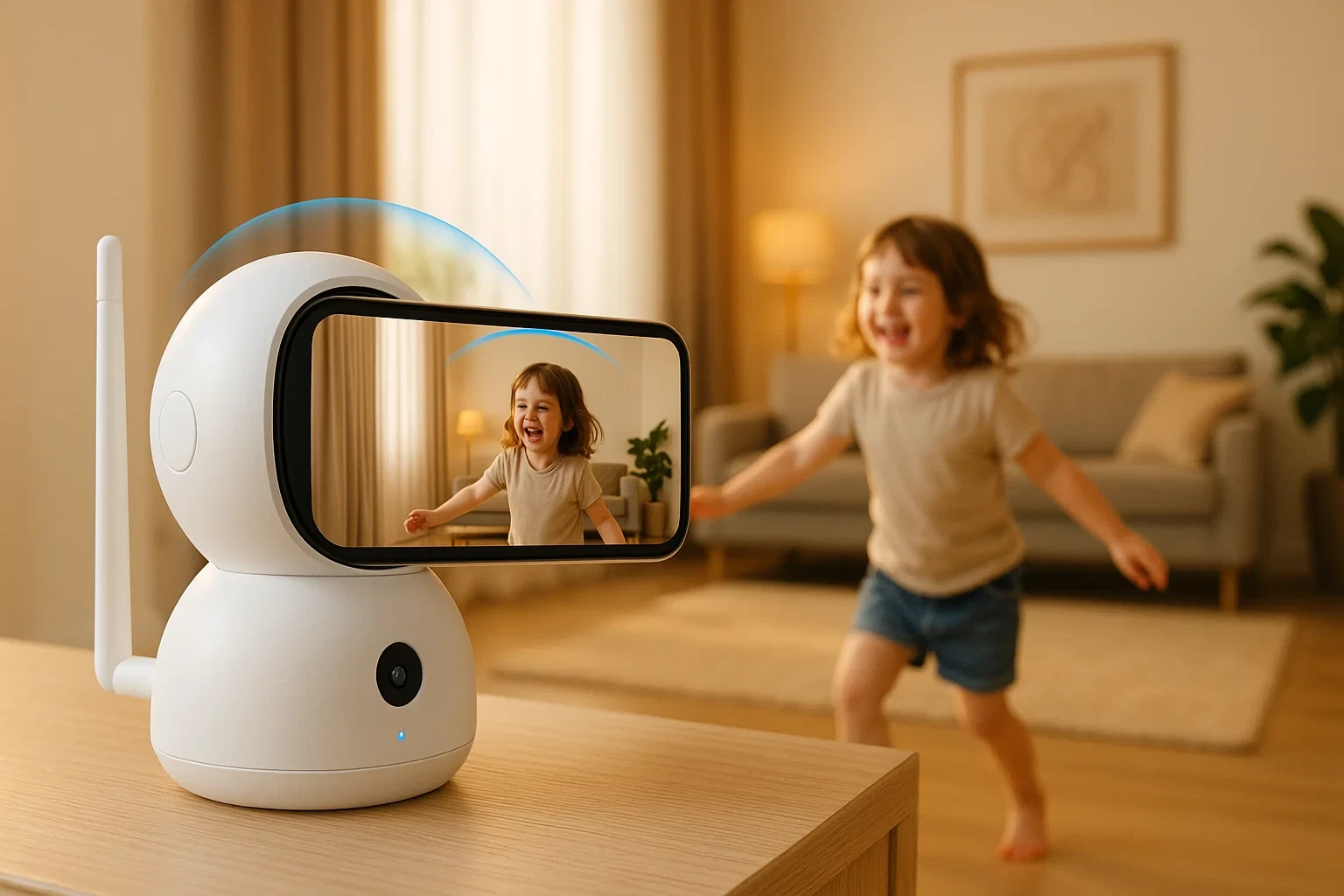 camera wifi nhỏ gọn lắp trong phòng khách