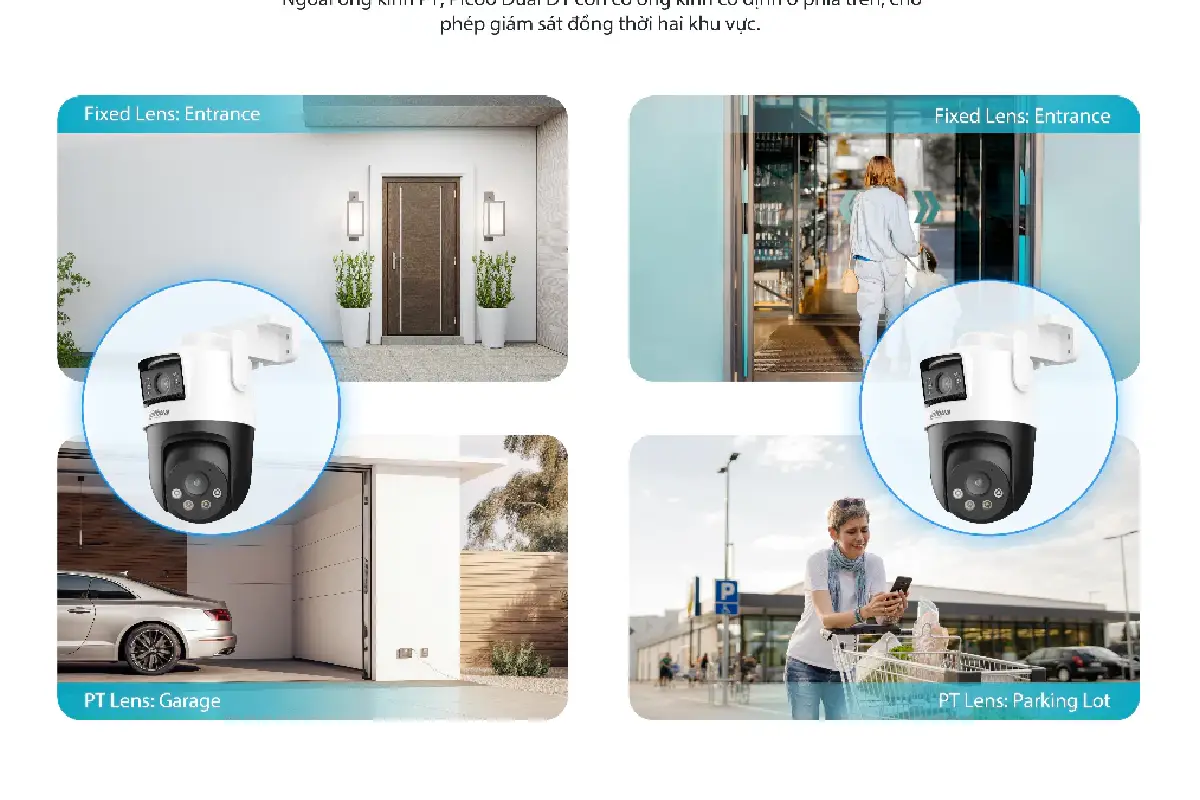 Camera ngoài trời DAHUA Picoo Dual D1 (6MP/10MP) I 2 ống kính3