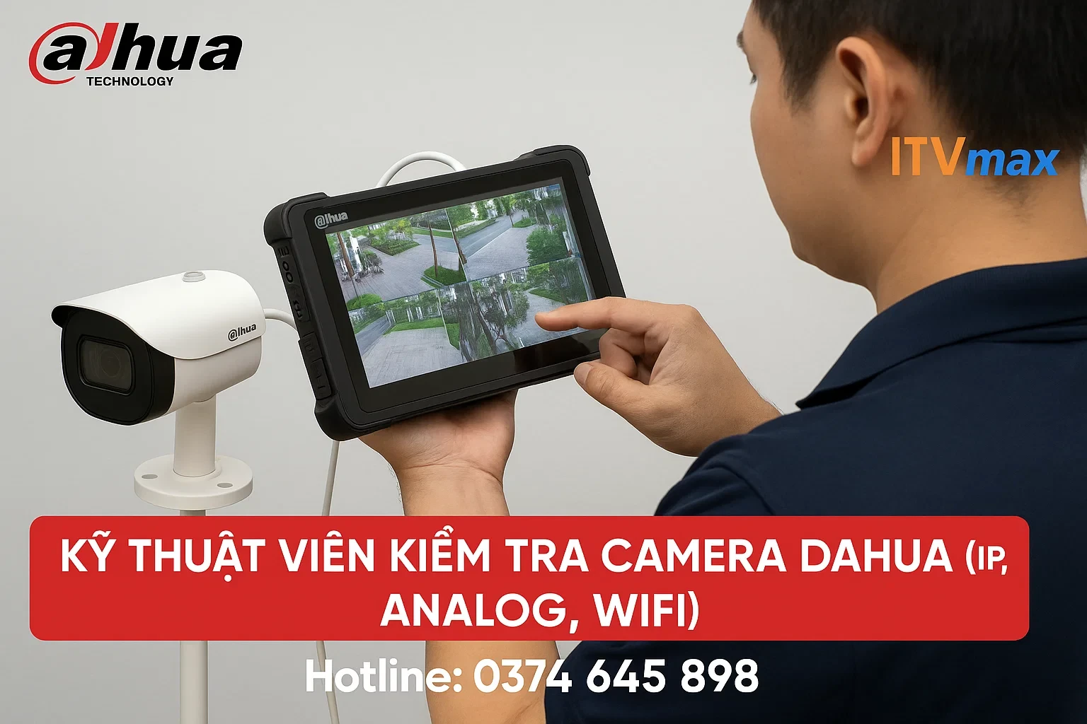 Kiểm tra nguồn điện và dây mạng/BNC khi camera Dahua không lên hình.