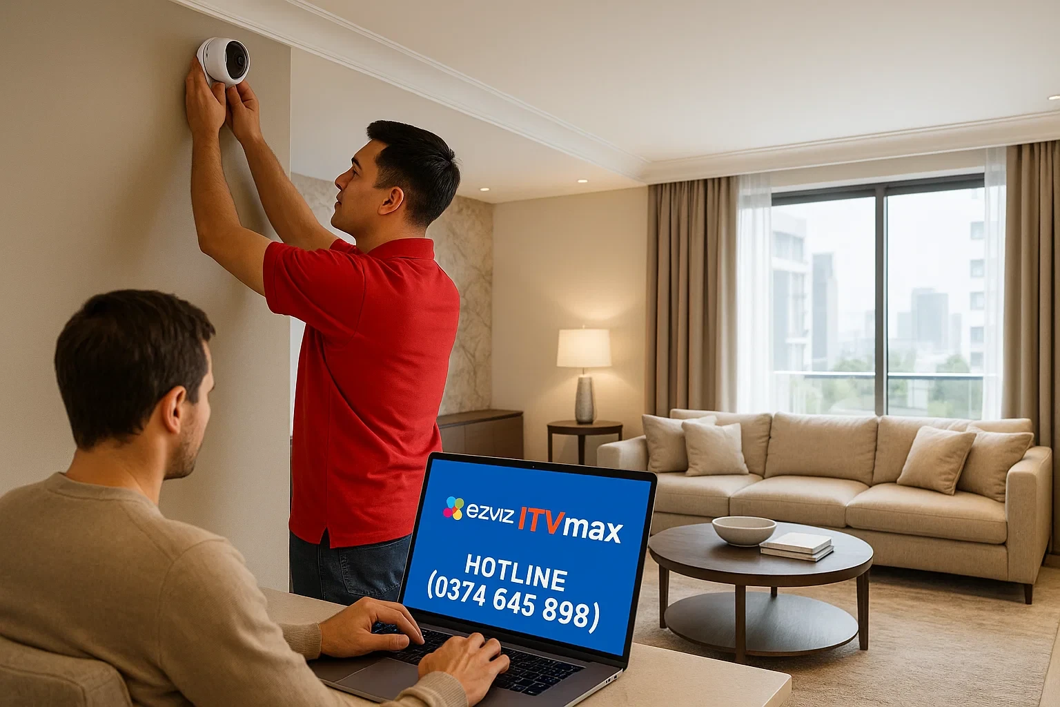 lắp camera wifi EZVIZ trong một căn hộ chung cư cao cấp trên phố Kim Mã