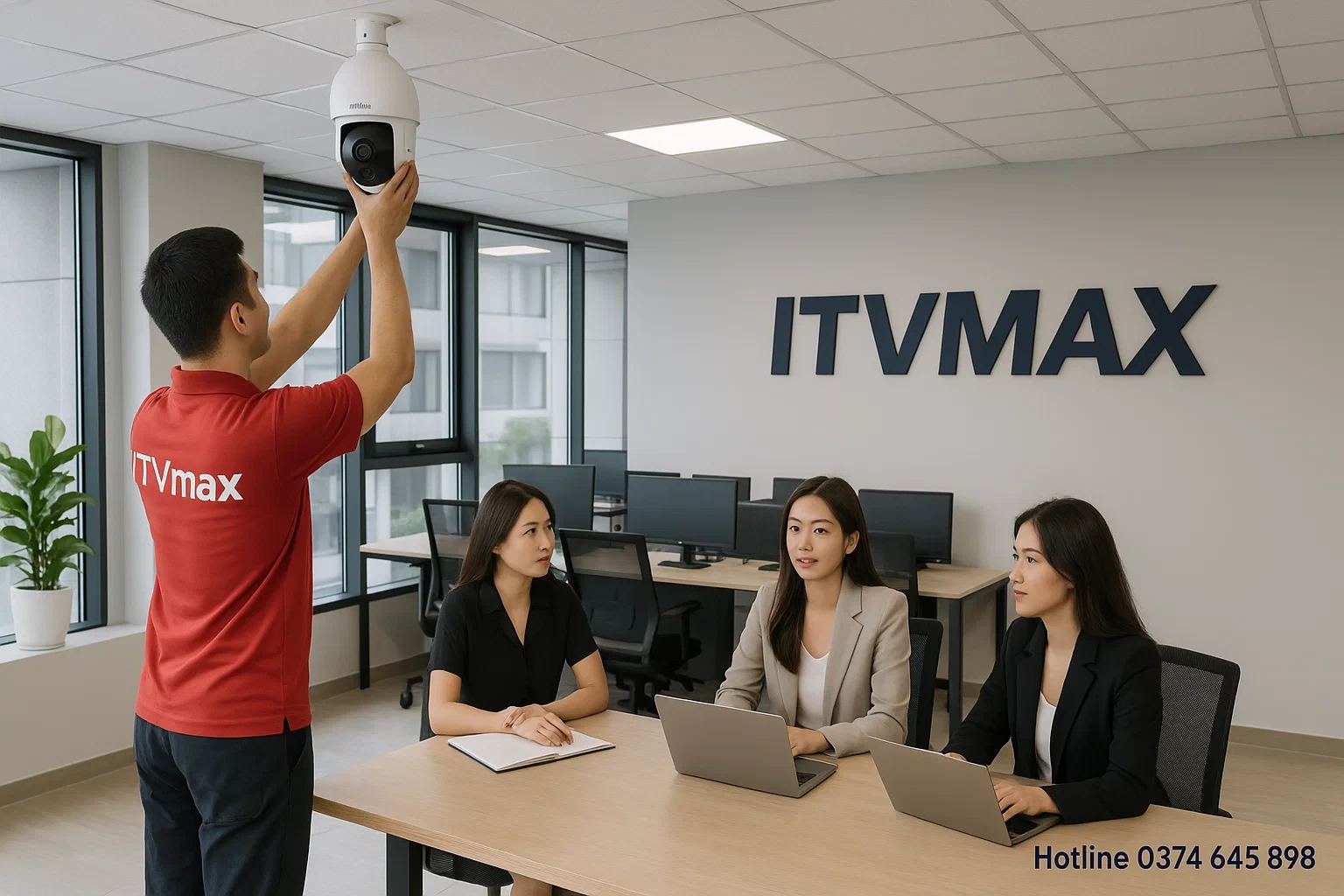 lắp đặt combo camera Dahua PTZ cho văn phòng startup Dương Khuê