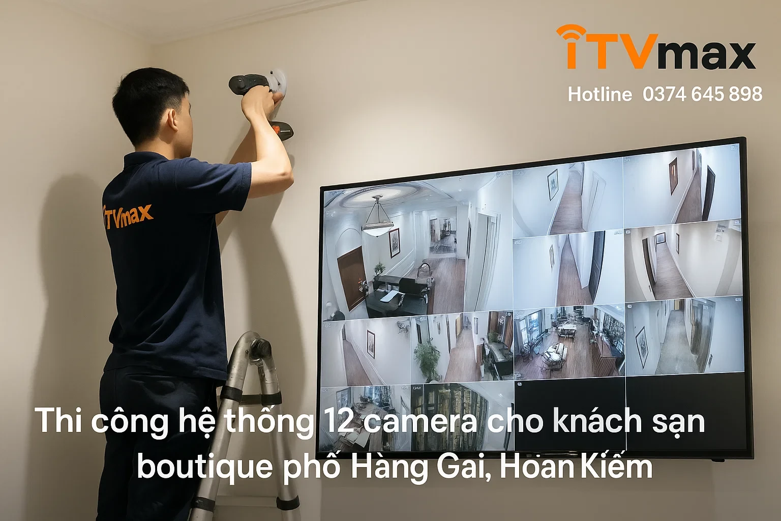 ITVmax thi công hệ thống 12 camera cho khách sạn boutique phố Hàng Gai