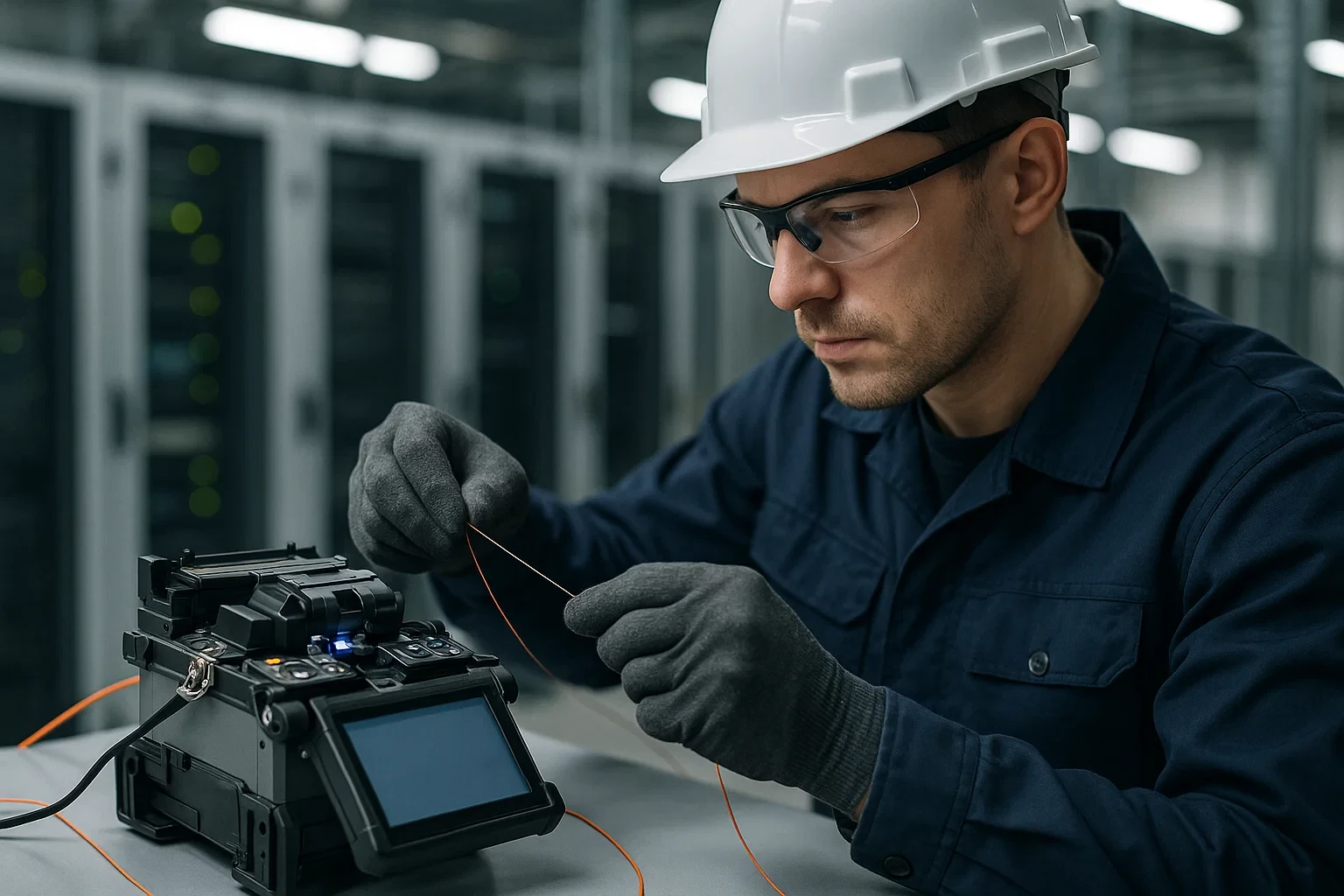 hàn nối sợi quang bằng máy fusion splicer