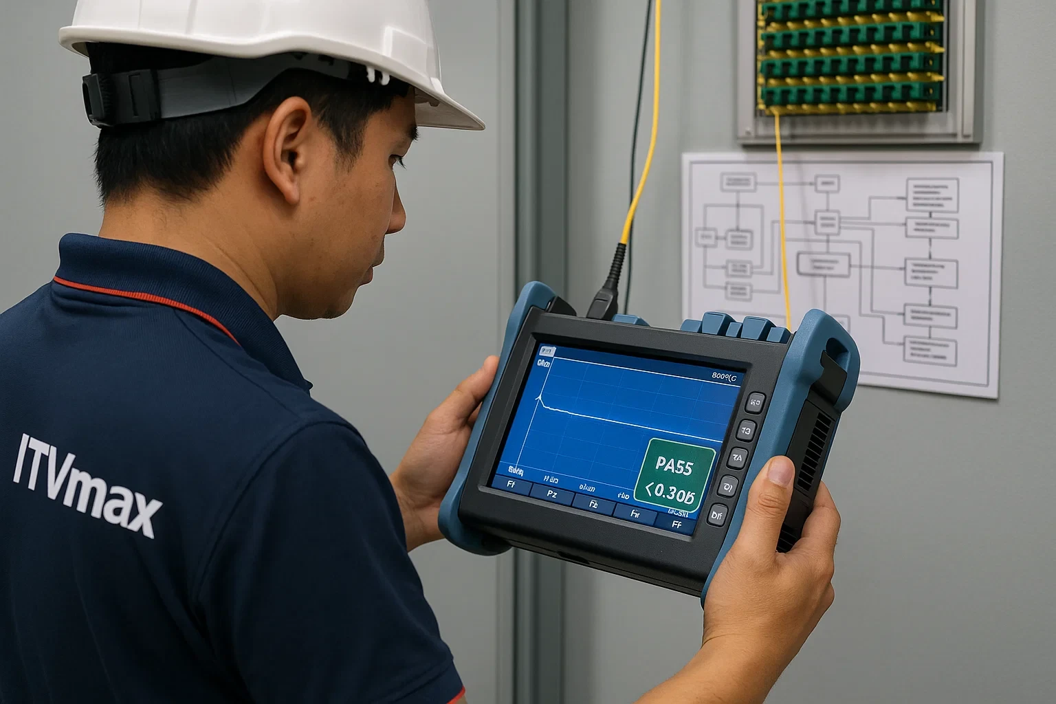 đo công suất bằng OTDR sau khi hàn nối xong sợi quang