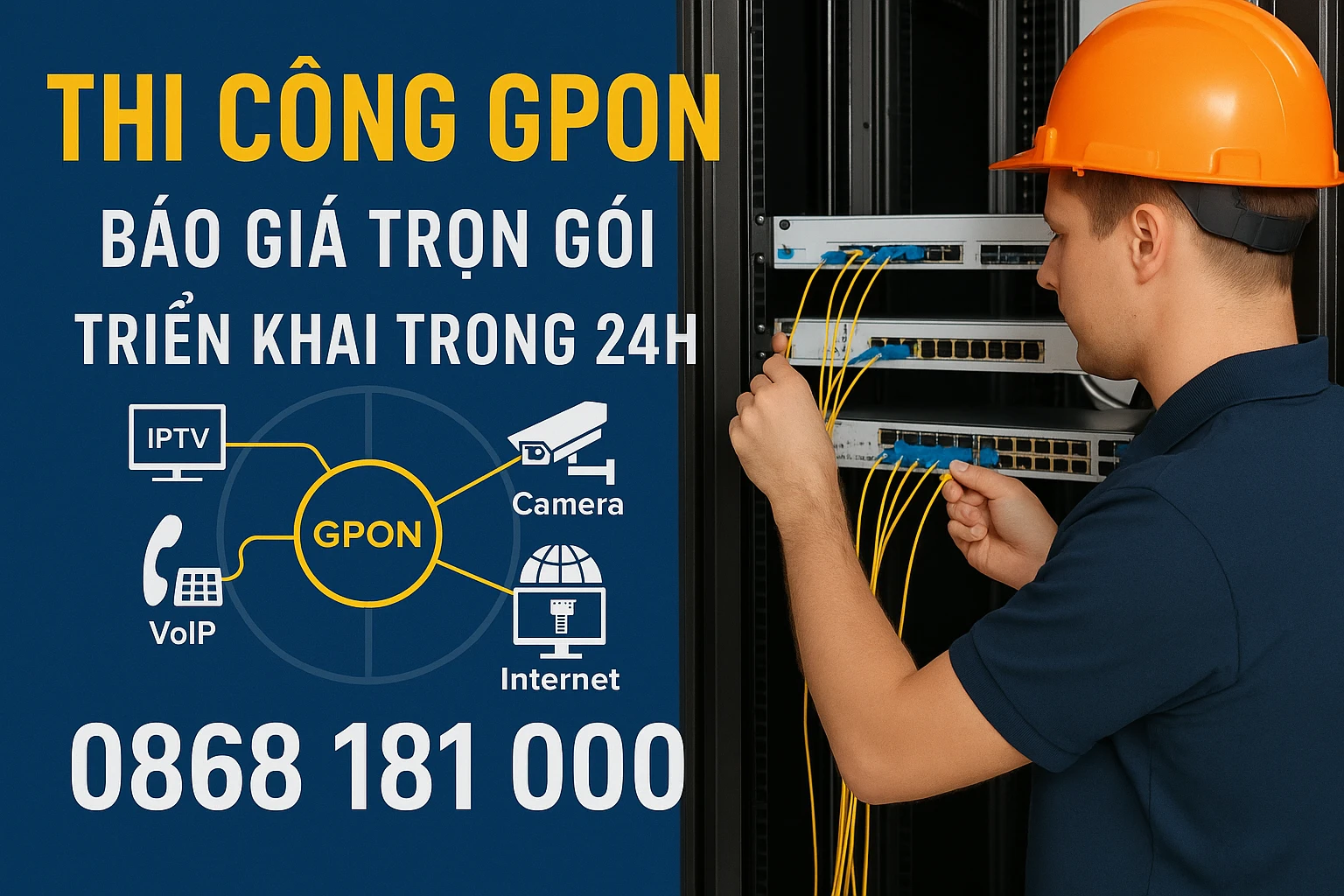 Báo Giá Thi Công GPON – Hạ Tầng Mạng Đa Dịch Vụ Trọn Gói Cho Doanh Nghiệp