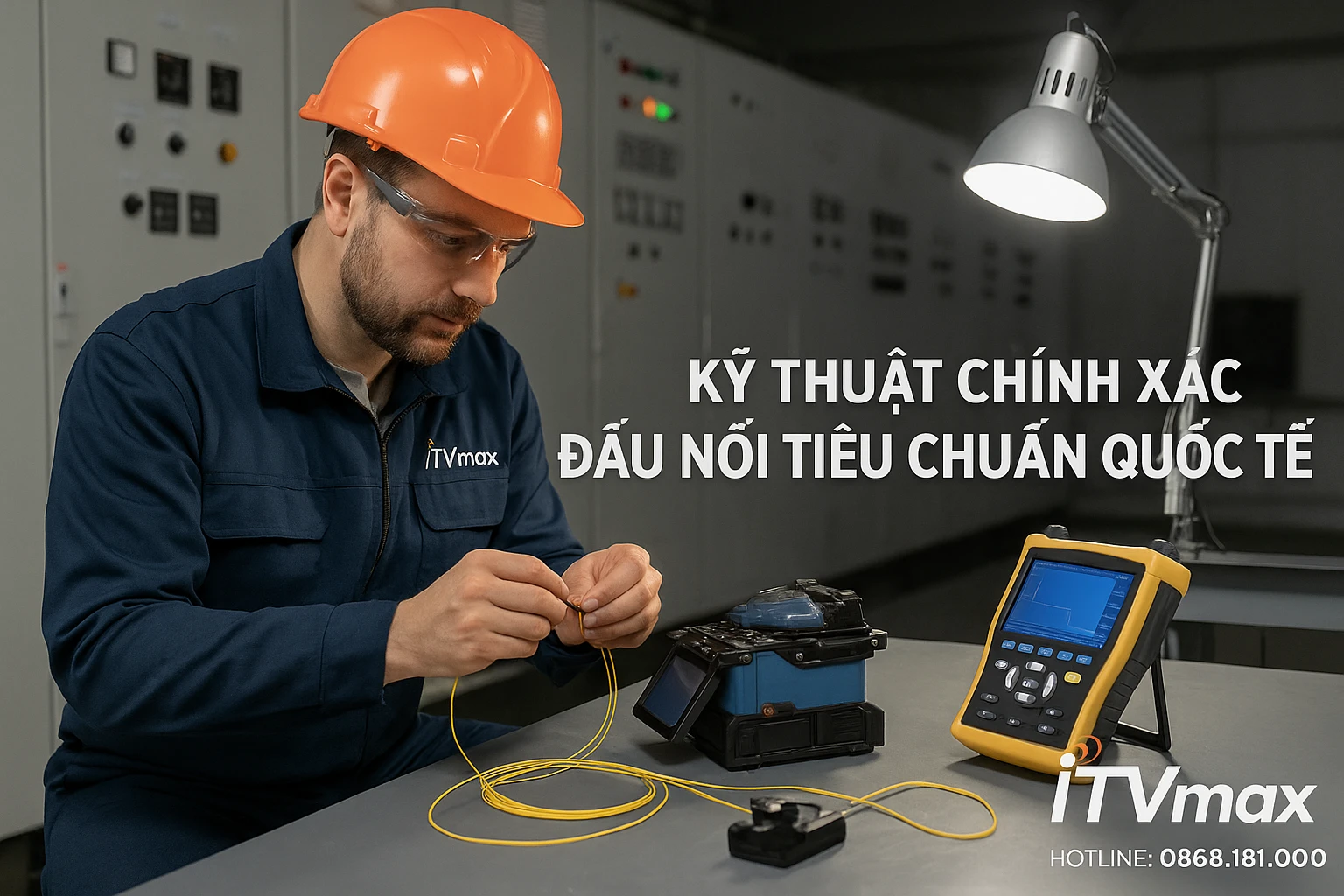 hàn nối cáp quang tại nhà máy