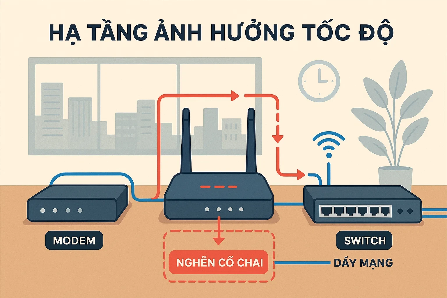 Hạ tầng ảnh hưởng tốc độ