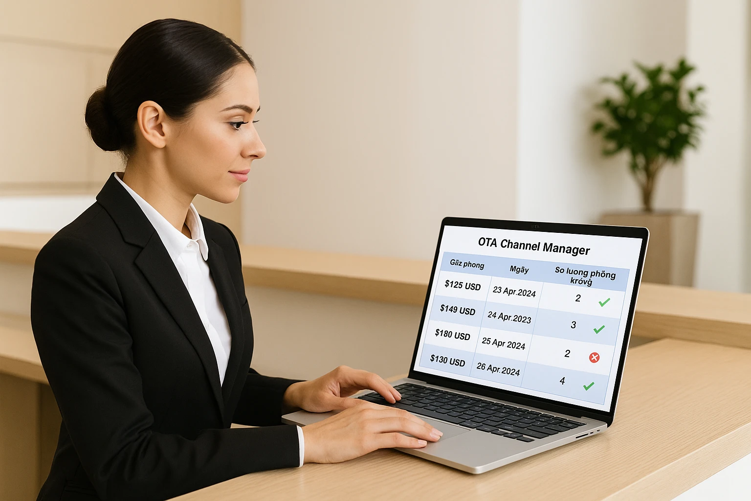 Giao diện phần mềm quản lý OTA (Channel Manager)