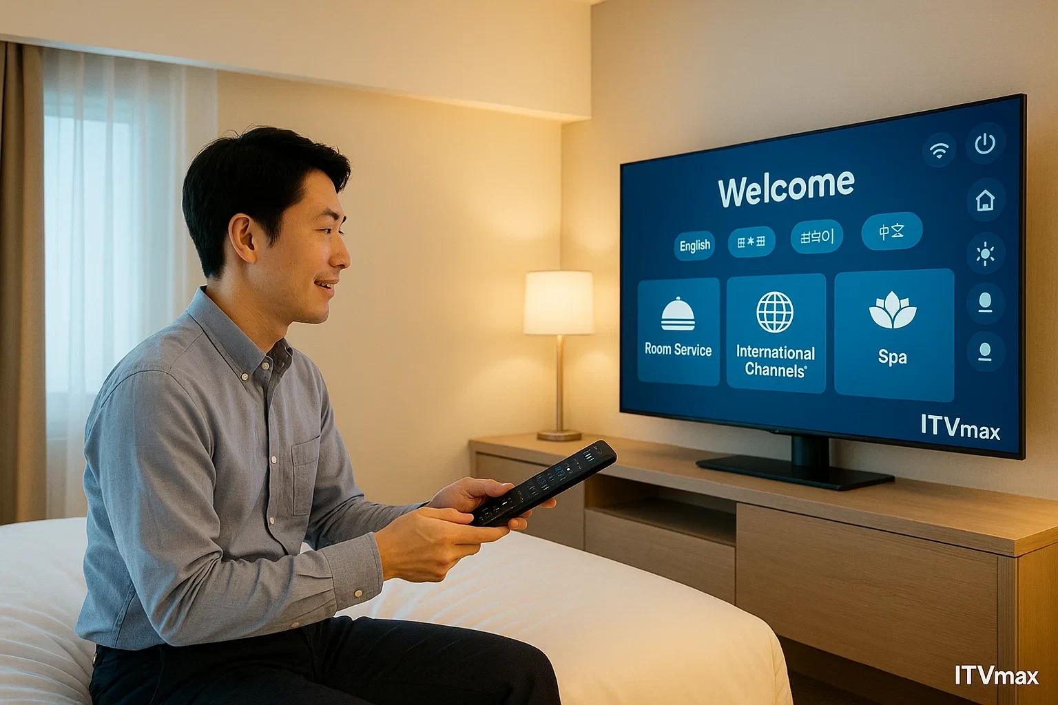 Khách Hàn trong phòng khách sạn hiện đại