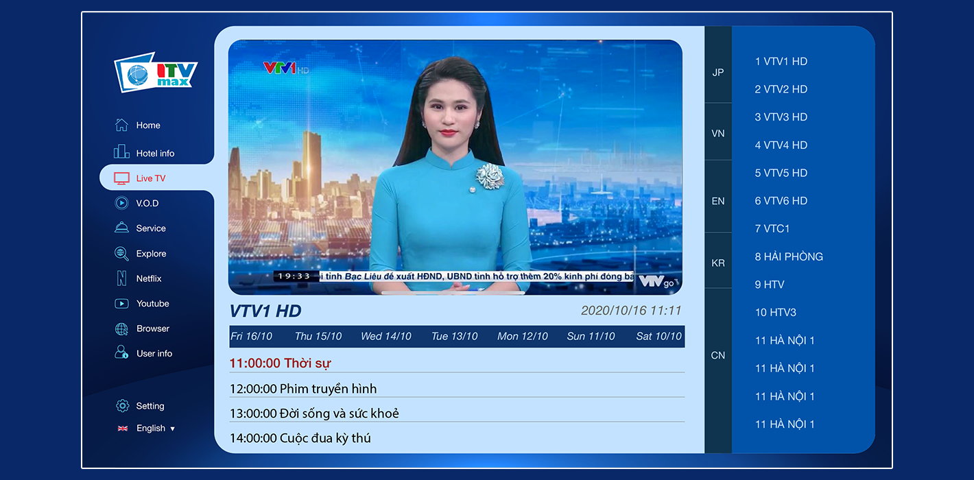 Lắp đặt truyền hình Việt Nam cho khách sạn